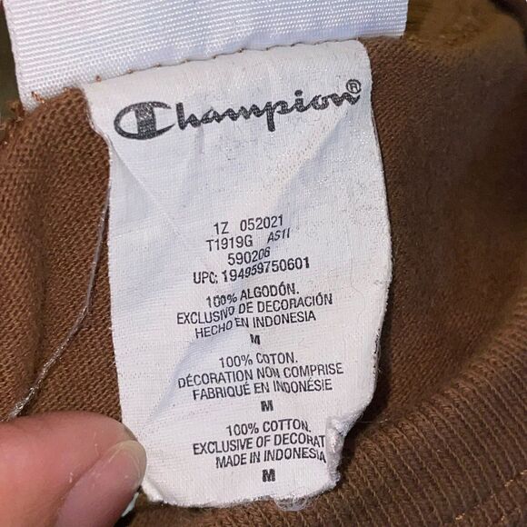 Champion Men’s Cotton Phys. Ed Short Sleeve Shirt Size‎ Medium Brown - Picture 5 of 7